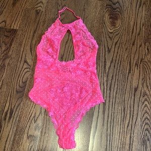 Victoria’s Secret Thong Pink Lace Bodysuit